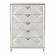 Bowery Hill Contemporary Solid Wood 5-Drawer Chest in White Finish
