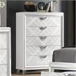 Bowery Hill Contemporary Solid Wood 5-Drawer Chest in White Finish