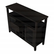 Bowery Hill Modern Buffet Table with 9-Bottle Wine Rack in Espresso Wood