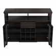 Bowery Hill Modern Buffet Table with 9-Bottle Wine Rack in Espresso Wood