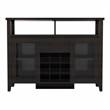 Bowery Hill Modern Buffet Table with 9-Bottle Wine Rack in Espresso Wood