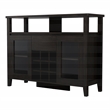 Bowery Hill Modern Buffet Table with 9-Bottle Wine Rack in Espresso Wood