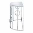 Bowery Hill Metal Half-Circle Sofa Table with Glass Top in Chrome