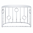 Bowery Hill Metal Half-Circle Sofa Table with Glass Top in Chrome