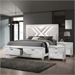 Bowery Hill 3-Piece Queen Storage Bed Set with Nightstands in White