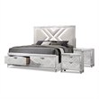 Bowery Hill 3-Piece Queen Storage Bed Set with Nightstands in White