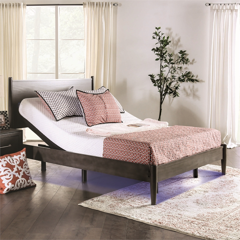 Bowery Hill Dual Motor Adjustable Full Bed Base in Black Metal