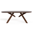 Bowery Hill Solid Wood Dining Table with 3D Cuts Top in Rich Walnut