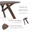 Bowery Hill Solid Wood Dining Table with 3D Cuts Top in Rich Walnut