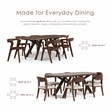 Bowery Hill Solid Wood Dining Table with 3D Cuts Top in Rich Walnut