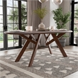 Bowery Hill Solid Wood Dining Table with 3D Cuts Top in Rich Walnut