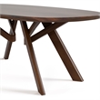 Bowery Hill Solid Wood Dining Table with 3D Cuts Top in Rich Walnut