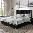 Bowery Hill LED Light Eastern King Bed in Piano Black
