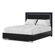 Bowery Hill LED Light Eastern King Bed in Piano Black