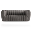 Bowery Hill Boucle Fabric Channel Tufted Sofa in Charcoal Gray