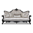 Bowery Hill 3-Piece Solid Wood Sofa Set with Button Tufting in Black