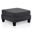 Bowery Hill Chenille Storage Ottoman in Dark Gray