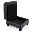 Bowery Hill Chenille Storage Ottoman in Dark Gray