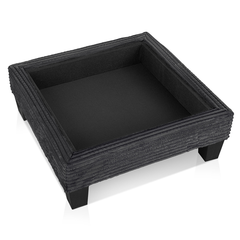 Bowery Hill Chenille Storage Ottoman in Dark Gray