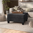 Bowery Hill Chenille Storage Ottoman in Dark Gray