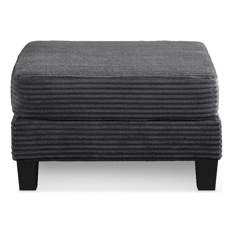 Bowery Hill Chenille Storage Ottoman in Dark Gray