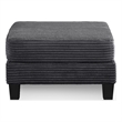 Bowery Hill Chenille Storage Ottoman in Dark Gray