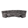 Bowery Hill Dark Gray Fabric Power Reclining Sectional with USB Ports