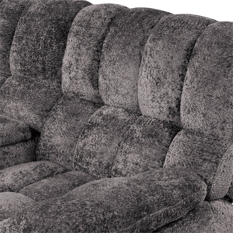 Bowery Hill Dark Gray Fabric Power Reclining Sectional with USB Ports