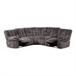 Bowery Hill Dark Gray Fabric Power Reclining Sectional with USB Ports