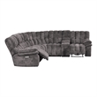 Bowery Hill Dark Gray Fabric Power Reclining Sectional with USB Ports