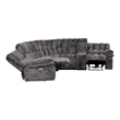 Bowery Hill Dark Gray Fabric Power Reclining Sectional with USB Ports