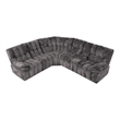 Bowery Hill Dark Gray Fabric Power Reclining Sectional with USB Ports