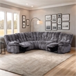 Bowery Hill Dark Gray Fabric Power Reclining Sectional with USB Ports