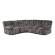 Bowery Hill Dark Gray Fabric Power Reclining Sectional with USB Ports