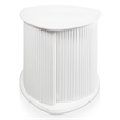 Bowery Hill 2-Piece Glossy White End Table Set with Fluted Pedestal Base