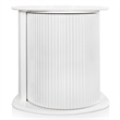Bowery Hill 2-Piece Glossy White End Table Set with Fluted Pedestal Base