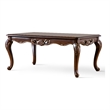 Bowery Hill Wood Coffee Table with Cabriole Legs in Cherry Finish