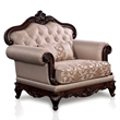 Bowery Hill Tufted Brown Accent Chair with Wingback Design and Wood Frame