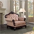 Bowery Hill Tufted Brown Accent Chair with Wingback Design and Wood Frame