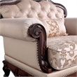 Bowery Hill Tufted Brown Accent Chair with Wingback Design and Wood Frame