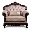 Bowery Hill Tufted Brown Accent Chair with Wingback Design and Wood Frame