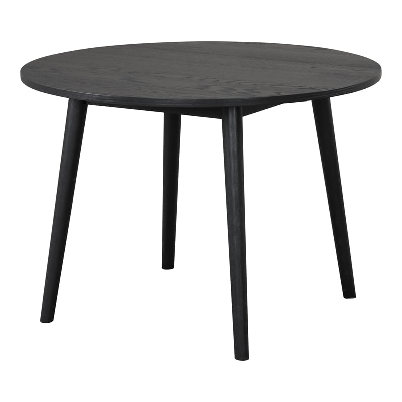 Bowery Hill Wood 5-Piece Round Dining Table Set in Black