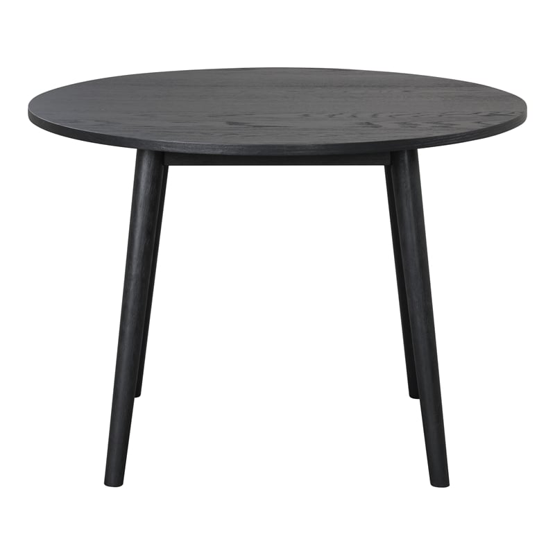 Bowery Hill Wood 5-Piece Round Dining Table Set in Black