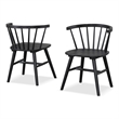 Bowery Hill Wood 5-Piece Round Dining Table Set in Black