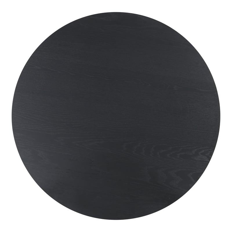 Bowery Hill Wood 5-Piece Round Dining Table Set in Black