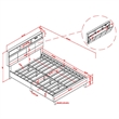 Bowery Hill Contemporary Fabric Storage Full Bed with USB in Gray