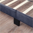 Bowery Hill Contemporary Fabric Storage Full Bed with USB in Gray