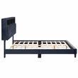 Bowery Hill Contemporary Fabric Storage Full Bed with USB in Gray