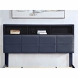 Bowery Hill Contemporary Fabric Storage Full Bed with USB in Gray