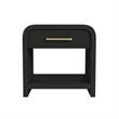 Bowery Hill End Table with USB Port in Black Wood Finish